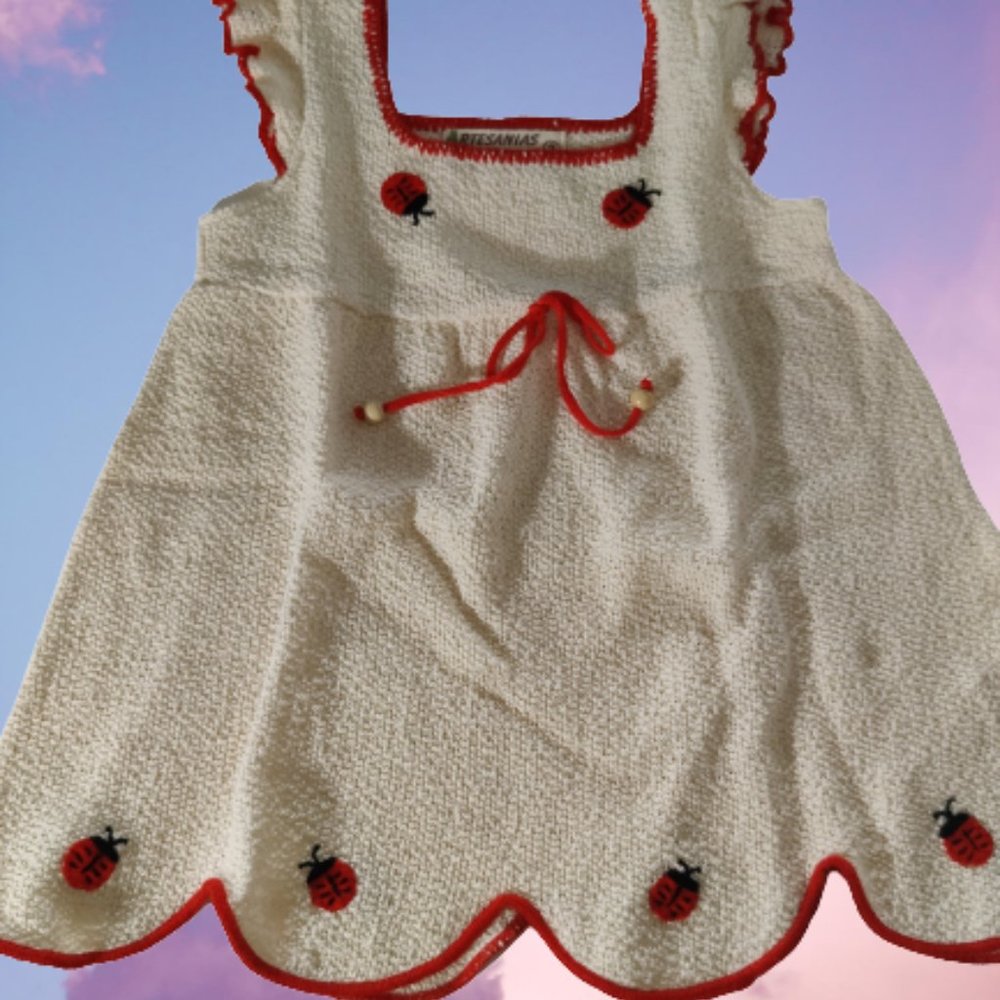 NWOT Cotton Toddler Cream Red Dress size 2T